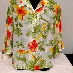 Voir Button Down Floral  Blouse 20W Women’s  🏵